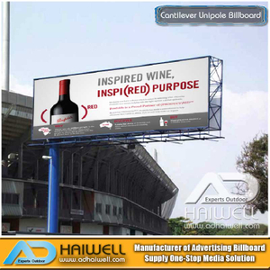 Custom Design sbalzo Pubblicità Unipolare Billboard a fornitori della Cina